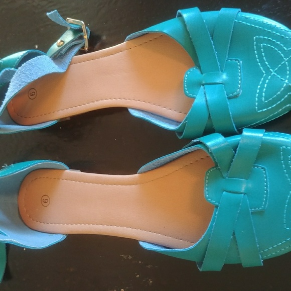 Turquoise Ankle flats - Picture 2 of 2